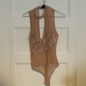 Revamped Tan Mesh Bodysuit